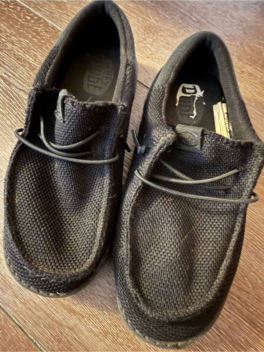 Casual kid’s Hey Dude Black Slip-On Shoes